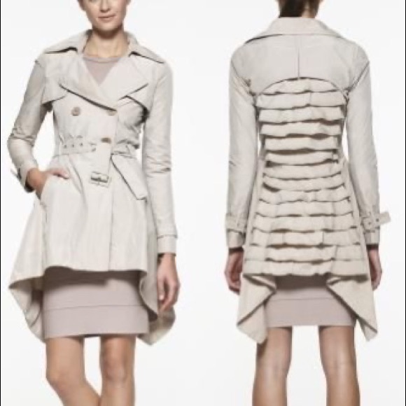 BCBGMaxAzira ruffled trench coat - Grey - Picture 4 of 9